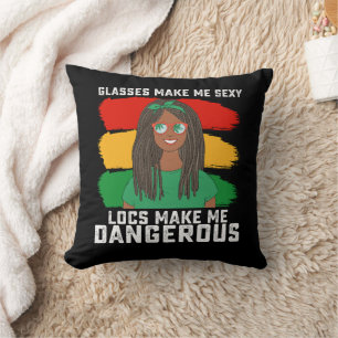 Coussin Juneteenth Lunettes Locs Me Rendent Dangereux