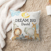 Coussin Jungle Animals Cute Nom personnalisé Baby Boy Nurs (Couverture)