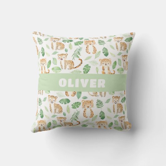 Coussin Jungle Animaux Nursery Room Cute Motif de la faune (Verso)