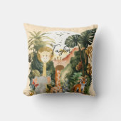 Coussin Jungle Animaux Safari exotique rêve (Recto)