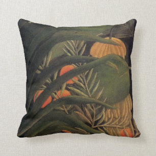 Coussin Jungle de banane avec des palmettes Rousseau 1