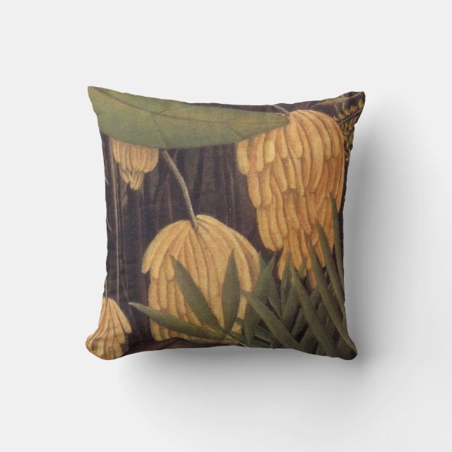 Coussin Jungle de bananier avec des oranges par Henri (Recto)