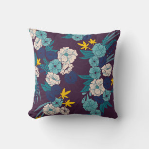 Coussin jungle florale avec serpents sans couture motif, t