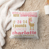 Coussin Jungle Jill Giraffe rose Faire-part de naissance (Couverture)