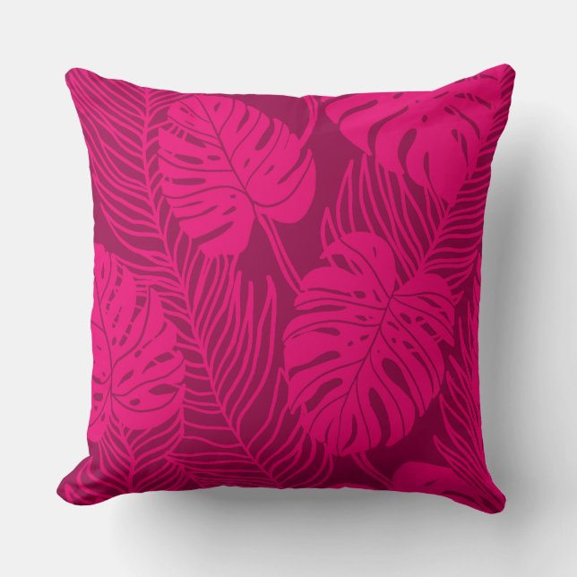 Coussin Jungle luxe - monstera et palmier (Recto)