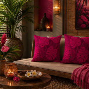Coussin Jungle luxe - monstera et palmier