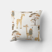 Coussin Jungle Safari avec Giraffes Nursery Motif (Verso)