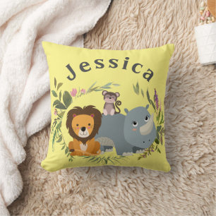Coussin Jungle Safari Genre Neutre Jaune