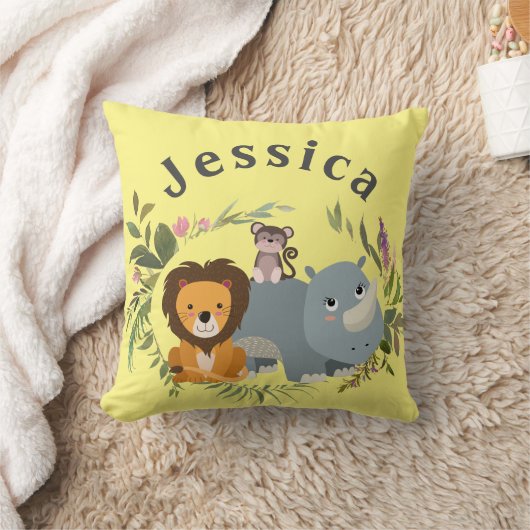 Coussin Jungle Safari Genre Neutre Jaune (Couverture)