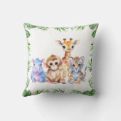 Coussin Jungle tropicale Bébés animaux (Verso)