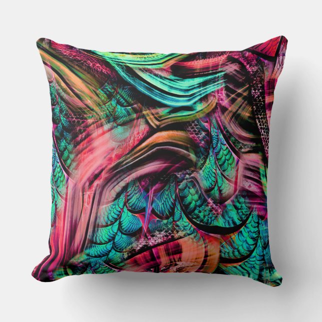 Coussin Jungle tropicale colorée (Recto)