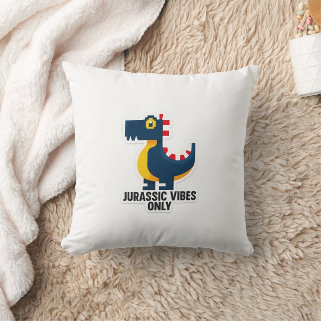 Coussin 🦖 Jurassic Vibes Only – Dino Throw Pillow 🛋️✨ (Couverture)
