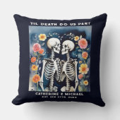 Coussin Jusqu'à ce que la mort nous sépare Squelettes Mari (Recto)