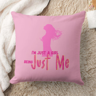 Coussin just a girl, cute pillow, aesthetic pillow