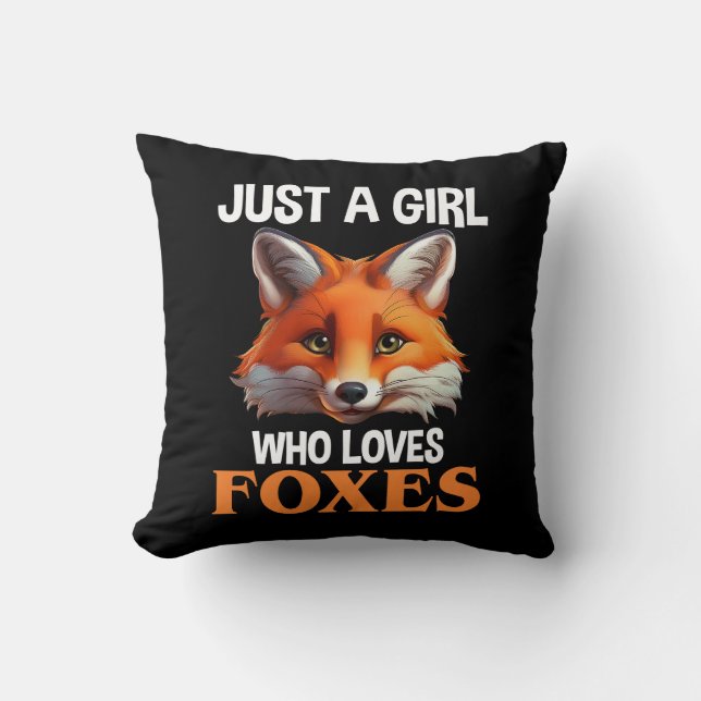 Coussin Just A Girl Who Loves Foxes (Recto)