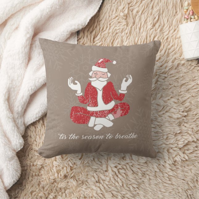 Coussin Just Breathe Yoga Santa (Couverture)