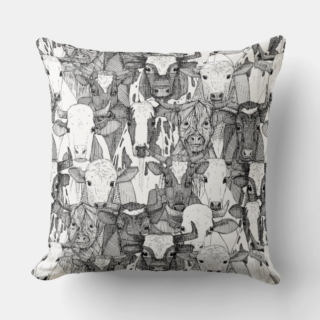 Coussin juste boeuf noir blanc (Recto)