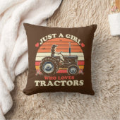 Coussin Juste fille qui aime Tracteurs Tractor Lover Vinta (Couverture)