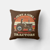 Coussin Juste fille qui aime Tracteurs Tractor Lover Vinta (Verso)