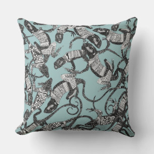 Coussin juste le bleu brumeux des lézards
