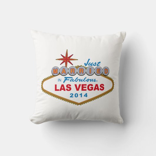 Coussin Juste marié à Las Vegas fabuleux 2014 (signe) (Recto)