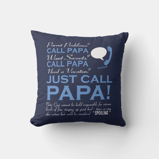 Coussin Juste papa d'appel (Recto)