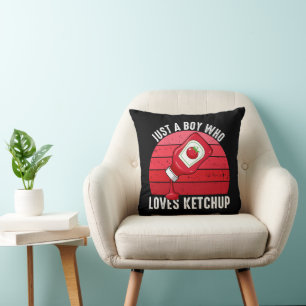 Coussin Juste un garçon qui aime le ketchup