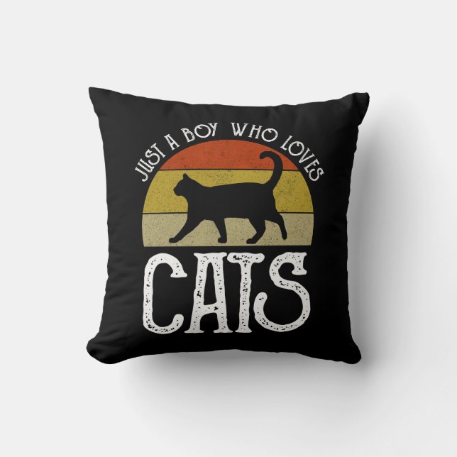 Coussin Juste un garçon qui aime les chats (Recto)