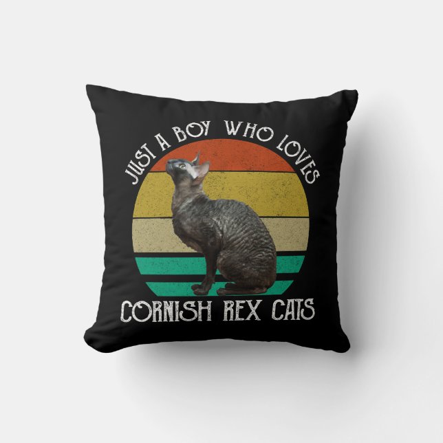 Coussin Juste un garçon qui aime les chats Cornish Rex (Recto)