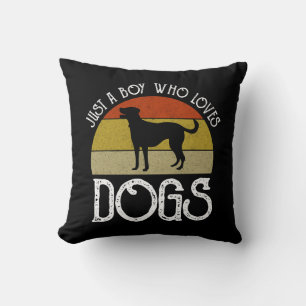 Coussin Juste un garçon qui aime les chiens