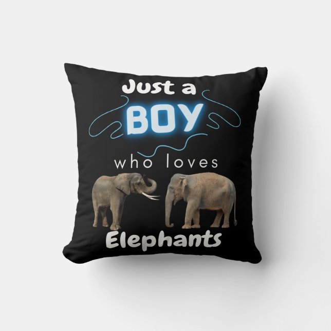 Coussin Juste un garçon qui aime les éléphants (Recto)