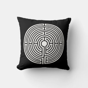 Coussin Juste un labyrinthe en noir