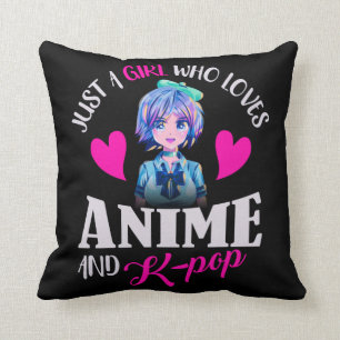 Coussin Juste une fille qui aime Anime et K-Pop
