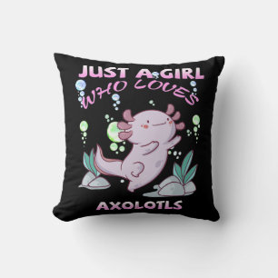 Coussin Juste Une Fille Qui Aime Axolotls Anime Kawaii Cad