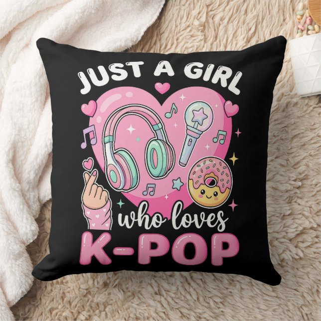 Coussin Juste une fille qui aime la K-Pop (Couverture)