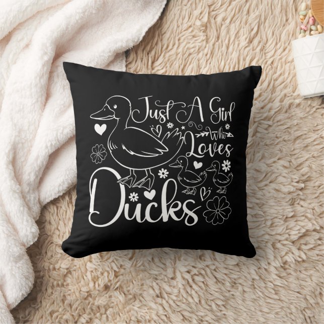 Coussin Juste Une Fille Qui Aime Les Canards Mignons Propr (Couverture)