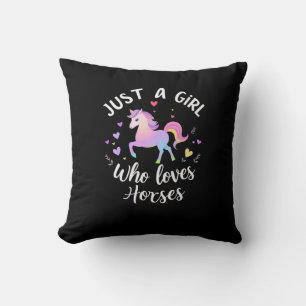 Coussin Juste une fille qui aime les chevaux