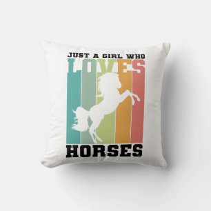 Coussin Juste une fille qui aime les chevaux Horse Girl