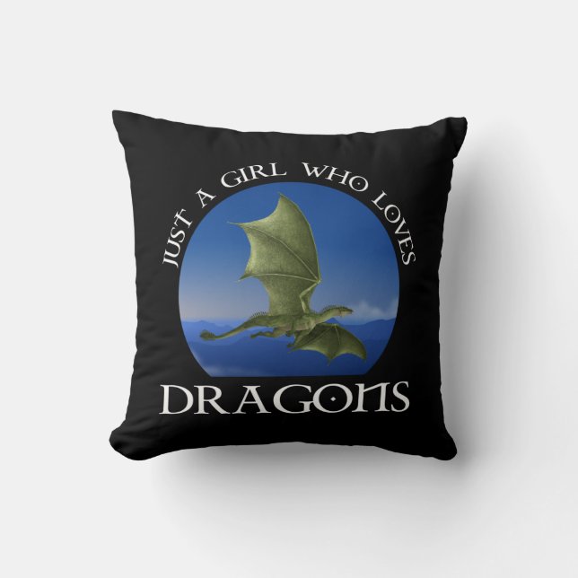 Coussin Juste Une Fille Qui Aime Les Dragons (Recto)