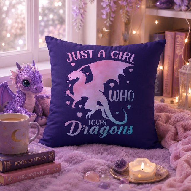 Coussin Juste une fille qui aime les dragons - Dragon fant (Créateur téléchargé)