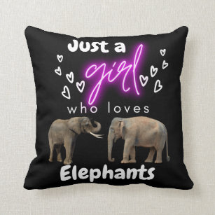 Coussin Juste une fille qui aime les éléphants 