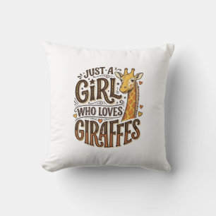 Coussin Juste une fille qui aime les girafes T-Shirt vinta