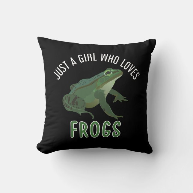 Coussin Juste une fille qui aime les grenouilles (Recto)