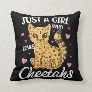 Coussin juste une fille qui aime les guépards   cadeau gué