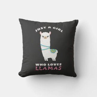 Coussin Juste une fille qui aime les lamas