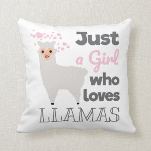 Coussin Juste une fille qui aime les lamas