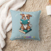 Coussin Juste une fille qui aime les livres et les chiens  (Couverture)