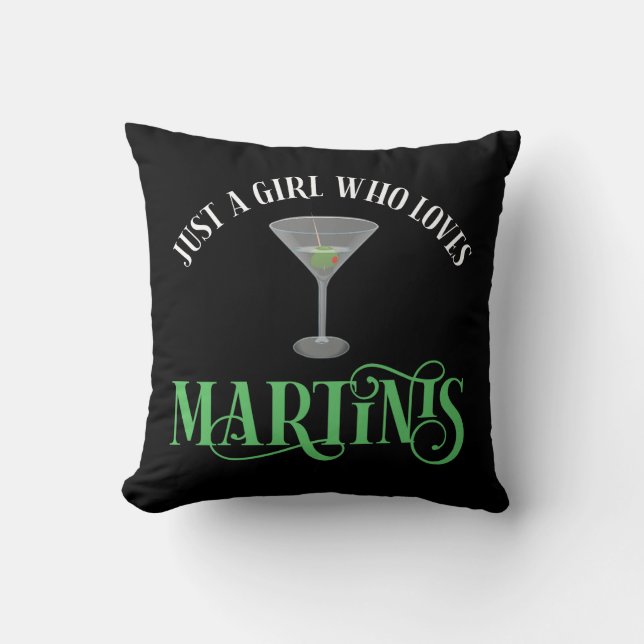 Coussin Juste Une Fille Qui Aime Les Martinis (Recto)