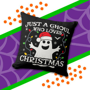 Coussin Juste une fille qui aime Noël Drôle Halloween