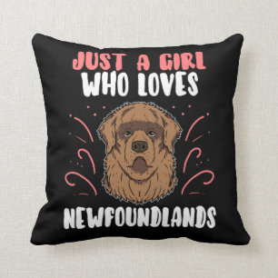 Coussin Juste une fille qui aime Terre-Neuve Don de chien